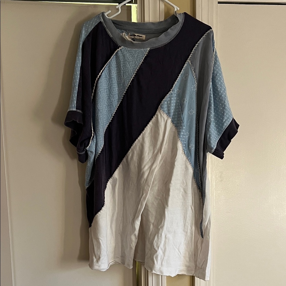 We The Free Patchwork Knit Top Large - image 1